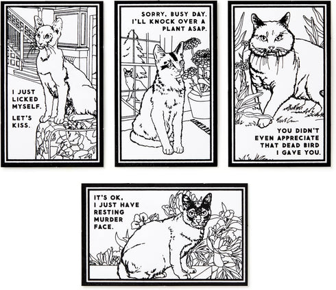 MOODY CATS VELVET COLORING SET - BRASS MONKEY